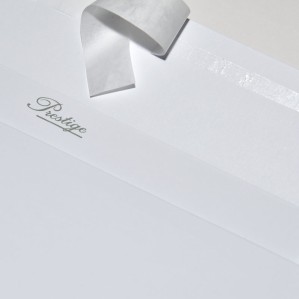 Sobre 110x220 Prestige tira silicona blanco registro 130 gms 2