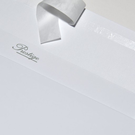 Sobre 110x220 Prestige tira silicona blanco registro 130 gms