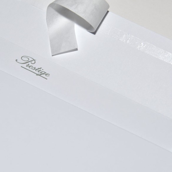 Sobre 110x220 Prestige tira silicona blanco registro 130 gms