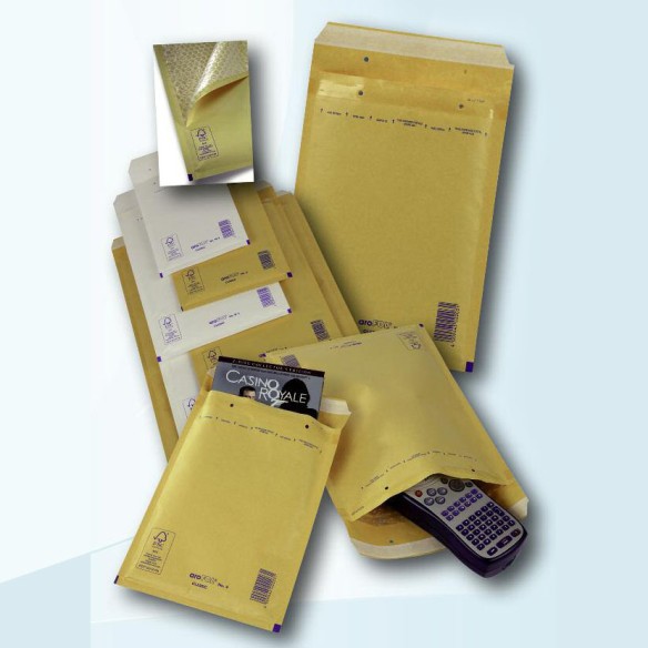 Bolsa 220x335 tira silicona blanco air kraft inspección postal