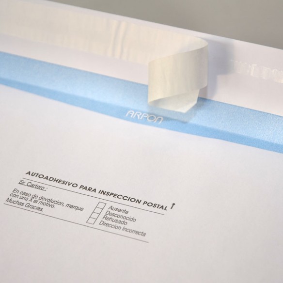 Bolsa 260x360 ARPON tira silicona blanco 100 gms inspección postal Bolsa 260x360 ARPON tira silicona blanco 100 gms inspección postal