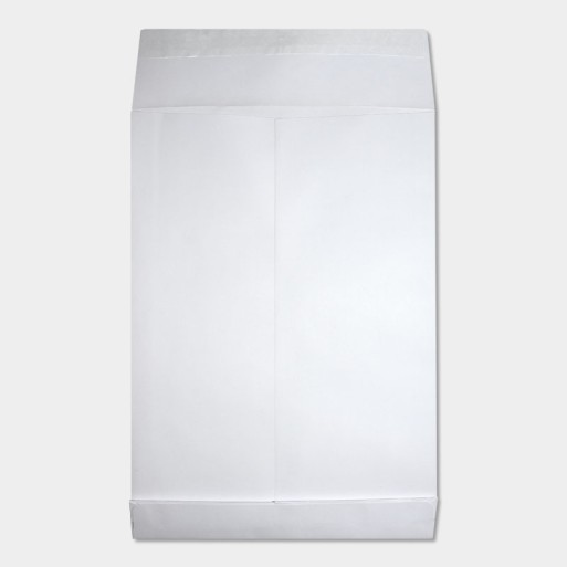 Bolsa 229x324 tira silicona blanco 120 gms fuelle 30 mm