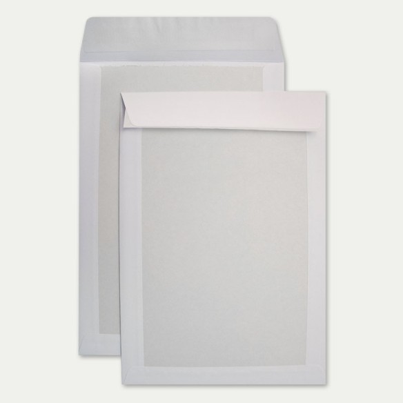 Bolsa 229x324 tira silicona blanco 120 gms dorso cartón Bolsa 229x324 tira silicona blanco 120 gms dorso cartón