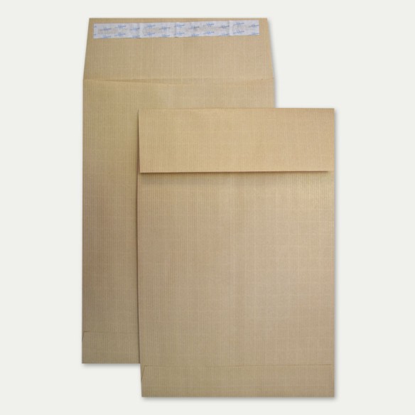 Bolsa 260x330 tira silicona kraft armado 130 gms fuelle 30 mm