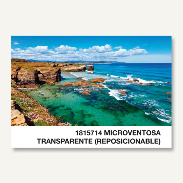 Microventosa poliester pet transparente brillo reposicionable 32x46 ARPON 135 µm 190 gms