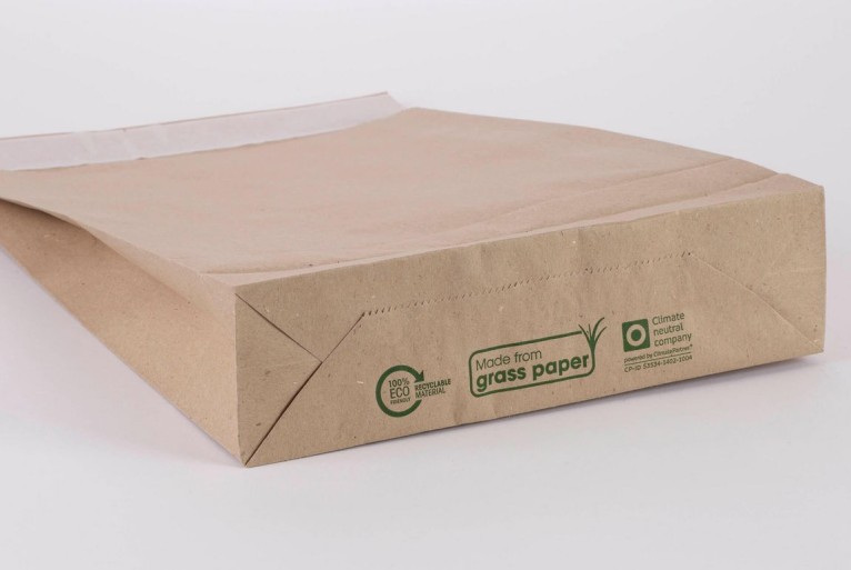 Bolsa 300x430  Solapa 50 mm Embaflex Eco Line tira silicona grass paper papel hierba 100 gms fuelle 80 mm