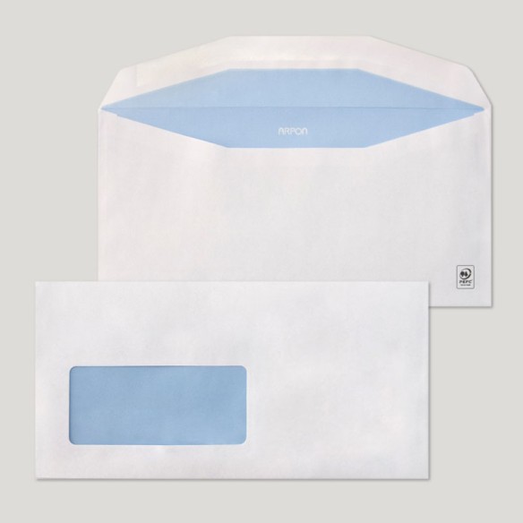 Sobre 115x225 ARPON engomado blanco 80 gms ventana izquierda 45x100 pos v. 20-20