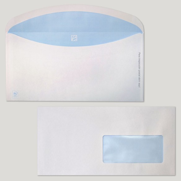 Sobre 115x230 ARPON engomado blanco 80 gms ventana derecha 45x100 pos v. 20-20  inspección postal