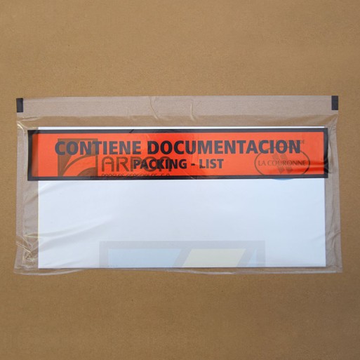 Bolsa 135x240  Contiene documentación Dorso adhesivo packing list  bolsas portadocumentos