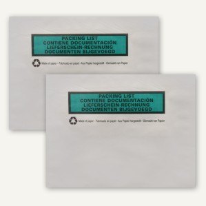 Bolsa 265x330  Contiene documentacion 4 idiomas. Dorso adhesivo 100 % papel packing list  bolsas portadocumentos