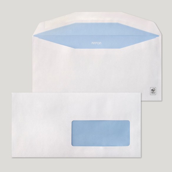 Sobre 115x225 ARPON engomado blanco 80 gms ventana derecha 45x100 pos v. 20-20  