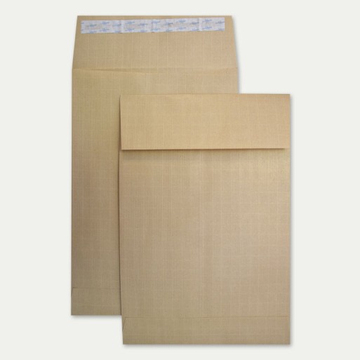 Bolsa 260x330 tira silicona kraft armado 130 gms fuelle 30 mm