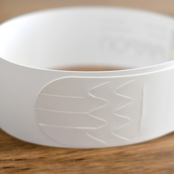 Pliego A4 pulseras pretroqueladas poliester blanco mate 10 puls-hoja. 19 mm. inviolables 21x29.7 120 µm 160 gms